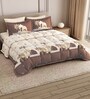 Brown Rangriti King Size Bedding Set with 180TC Bedsheet With Comforter & 2pc Pillow Covers