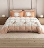 Orange Rangriti King Size Bedding Set with 180TC Bedsheet With Comforter & 2pc Pillow Covers