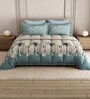 Blue Rangriti King Size Bedding Set with 180TC Bedsheet With Comforter & 2pc Pillow Covers