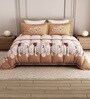 Orange Rangriti King Size Bedding Set with 180TC Bedsheet With Comforter & 2pc Pillow Covers