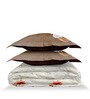 Cream Rangriti King Size Bedding Set with 180TC Bedsheet With Comforter & 2pc Pillow Covers