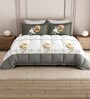 White Rangriti King Size Bedding Set with 180TC Bedsheet With Comforter & 2pc Pillow Covers