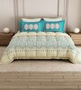 Cream Rangriti King Size Bedding Set with 180TC Bedsheet With Comforter & 2pc Pillow Covers
