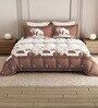 Brown Rangriti King Size Bedding Set with 180TC Bedsheet With Comforter & 2pc Pillow Covers