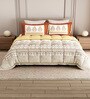 Orange Rangriti King Size Bedding Set with 180TC Bedsheet With Comforter & 2pc Pillow Covers