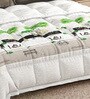 White Rangriti King Size Bedding Set with 180TC Bedsheet With Comforter & 2pc Pillow Covers