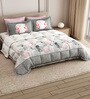Grey Rangriti King Size Bedding Set with 180TC Bedsheet With Comforter & 2pc Pillow Covers