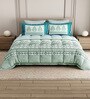 Blue Rangriti King Size Bedding Set with 180TC Bedsheet With Comforter & 2pc Pillow Covers