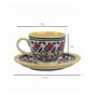 Rangriti 120ml Multicolour Ceramic (Set of 12) Tea Cup & Saucer Set