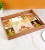 Rani Collection Cream & Gold MDF Wood Rectangle Serving Trays