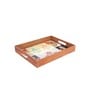 Rani Collection Cream & Gold MDF Wood Rectangle Serving Trays