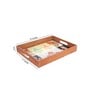 Rani Collection Cream & Gold MDF Wood Rectangle Serving Trays
