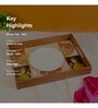 Rani Collection Cream & Gold MDF Wood Rectangle Serving Trays