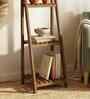 Raphael Wooden Shelf Floor Lamp with Jute Shade & Brown Base