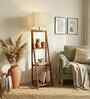 Raphael Wooden Shelf Floor Lamp with Jute Shade & Brown Base