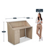 Raptor Reception Desk with Supporting Pedestal in Light Brown Colour