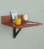 Raquel Wall Mount Bedside Desk in Classic Walnut Finish