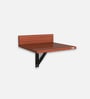 Raquel Wall Mount Bedside Desk in Classic Walnut Finish