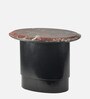Rare End Table in Maroon & Black Colour with Marble Top