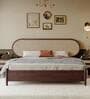 Rattan Back King Size Bed in Walnut Finish