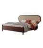 Rattan Back King Size Bed in Walnut Finish