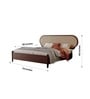Rattan Back King Size Bed in Walnut Finish
