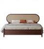 Rattan Back King Size Bed in Walnut Finish