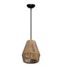 Rattan Seagrass Raffia Kauna Wicker Lamp, Handwoven Pendant, Beige, 75" D x 9'H