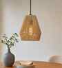 Rattan Seagrass Raffia Kauna Wicker Lamp, Handwoven Pendant, Beige, 75" D x 9'H