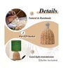 Rattan Metal Table Lamp With Fabric Shade (Green & Beige)