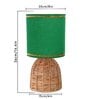 Rattan Metal Table Lamp With Fabric Shade (Green & Beige)
