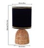 Rattan Metal Table Lamp With Fabric Shade (Black & Beige)