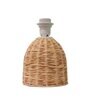 Rattan Metal Table Lamp With Fabric Shade (Black & Beige)