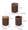 Brown Ratten Design Plastic Bathroom Set (3 pcs)