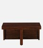 Rauma Mango Wood Coffee Table Set In Walnut Finish With 2 Stool