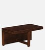 Rauma Mango Wood Coffee Table Set In Walnut Finish With 2 Stool