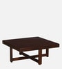 Rauma Mango Wood Coffee Table Set In Walnut Finish With 4 Stool