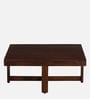 Rauma Mango Wood Coffee Table Set In Walnut Finish With 4 Stool