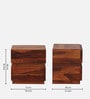 Ravello Sheesham Wood Bedside Table in Scratch Resistant Honey Oak Finish With Drawers