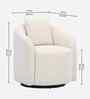 Ravello Svivel Boucl  Fabric Lounge Chair in Cream Colour