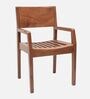Raviso Teak Wood Arm Chair In Teak Colour (Set of 2)