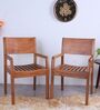 Raviso Teak Wood Arm Chair In Teak Colour (Set of 2)