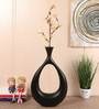 Raw Black Pendo Aluminium Oblong Table Vase In Raw Finish