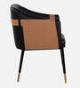 Raw Leatherette Arm Chair in Black Colour