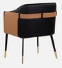 Raw Leatherette Arm Chair in Black Colour