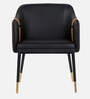 Raw Leatherette Arm Chair in Black Colour