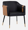 Raw Leatherette Arm Chair in Black Colour