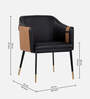 Raw Leatherette Arm Chair in Black Colour