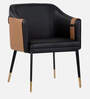 Raw Leatherette Arm Chair in Black Colour