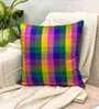 Multicolor Geometric Silk 16 x 16 Inches Cushion Cover